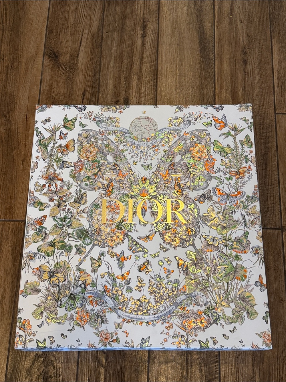 DIOR White Floral & Butterfly Box with Gold Logo